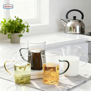 Biểu Tượng Tùy Chỉnh Bán Buôn Cao Borosilicate Cốc Cốc Cốc Nước Trà Cà Phê Nước Trái Cây Bia <span class=keywords><strong>Cup</strong></span> Với Đầy Màu Sắc Xử Lý Cho Nóng Đồ Uống Lạnh - Product Image 3