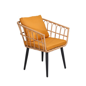 Tùy chỉnh sân PE mây Bàn và ghế hiện đại ngoài trời wrought sắt vườn bảng bền kim loại PE mây Ghế bộ - Product Image 2