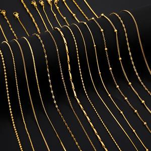 מותג ישיר diy יוקרה אנטי-arnish cuban קישור נירוסטה שרשראות אופנה מצופה זהב 18k שרשראות אופנה מצופה זהב 18k - Product Image 6