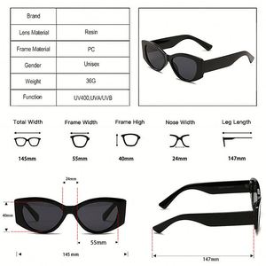 Gafas de Sol Cuadradas Retro con Logotipo Personalizado, Moda 2022, Gafas de Sol de Ojo de Gato con Marco Grande y Protección UV400 para Mujer - Product Image 4