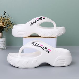 Women's Beach Sandals Summer Waterproof Breathable Anti-Slip Thick Sole Flip Flop <b>Platform</b> High <b>Heel</b> EVA Height Increasing - Product Image 4