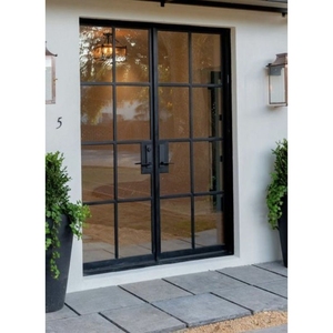 Fenêtre d'entrée moderne en aluminium Prima avec panneaux isolants et serrure sécurisée pour les maisons familiales, grilles noires, profilé en aluminium - Product Image 3