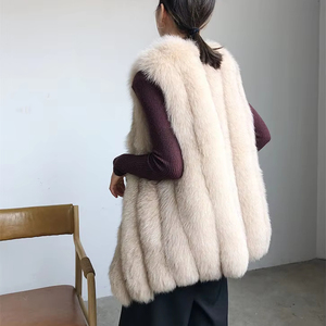 Fashionable <strong>Long</strong> Real Fox Fur Vest <strong>Gilet</strong> Winter Warm Fluffy Fur Sleeveless Coat <strong>Women</strong> Genuine Fox Waistcoat - Product Image 1