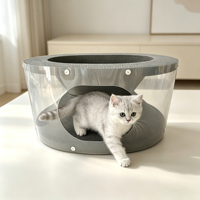 Griffoir pour chat ovale double couche noir écologique, résistant à l'usure, en carton ondulé, pour intérieur