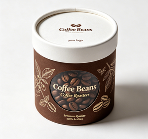 Custom Kraft Paper Tube With Clear Lid For <b>Coffee</b> Beans Recyclable Packaging Gold Foil <b>Printing</b> - Product Image 3