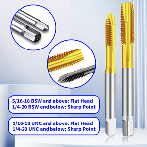 Machos de roscar de punta espiral HSS UNC UNF BSW BSF, machos de roscar de máquina de acero de alta velocidad, herramientas de roscado de estría recta para orificios pasantes - Product Image 5