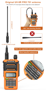 Usine 5W étanche IP67 talkie-walkie <span class=keywords><strong>Baofeng</strong></span> <span class=keywords><strong>bf</strong></span> <span class=keywords><strong>uv9r</strong></span> PRO plus radio bidirectionnelle 5 km portée talkie-walkie avec casque - Product Image 4