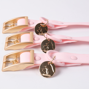 Accessori per animali domestici all'ingrosso collare e guinzaglio per cani in pvc personalizzato per passeggiate all'aperto collare per cani in pvc impermeabile morbido con nome tap - Product Image 2