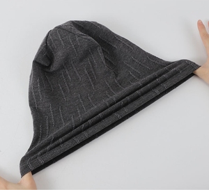 Bonnet de nuit extensible monocouche en coton fin, style bonnet tricoté souple pour femmes et hommes - Product Image 4