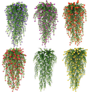 Shuman Artificial Flower Vine 76cm Red Hanging Plant Indoor Outdoor Wedding Wall Decorations - Product Image 3