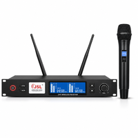 Système de microphone sans fil UHF JSL, micro portable, 1x100 canaux, récepteur à double conversion, 640-690 MHz, 2 piles AA