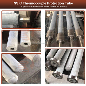 หลอดเซรามิกคาร์ไบด์ซิลิโคนปิดปลายด้านหนึ่ง Si3N4หลอดป้องกันอุณหภูมิ rsic - Product Image 5