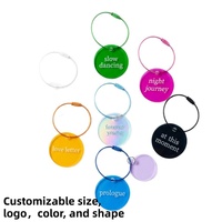 Porte Clés Acrylique Personnalisé Double Face Rond Transparent Impression Logo Pendentif Sac Câble Acier Clochette Cadeau