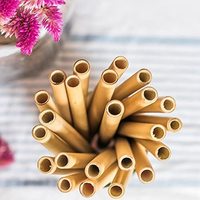 Pailles en bambou écologiques jetables pour boissons chaudes ou froides