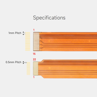 Cable flexible CSI FPC de 22 pines a 15 pines de 200 mm para conexión del módulo de cámara CSI de Raspberry Pi 5