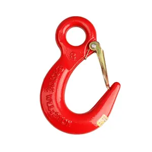 Us Type Drop Forged Alloy Steel Grade 80 Eye Hoist Hook With Safety Latch