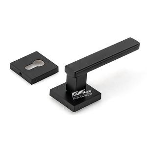 Palanca de manija de puerta de entrada con llave de bloqueo manija cuadrada negra y palanca manija de palanca de aluminio para inodoro - Product Image 2