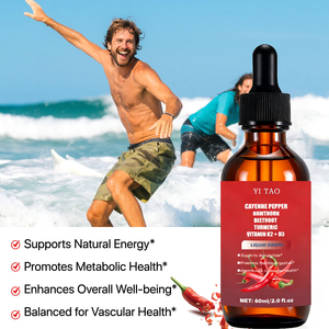 OEM Supports Metabolism Natural Cayenne, Beetroot & Turmeric <b>Liquid</b> Drops with Hawthorn Extract -<b>Vitamin</b> D3 & K2 - Product Image 4