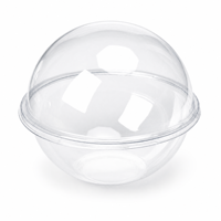 Boîte transparente en PET recyclable pour mousse, emballage ovale transparent en gros pour pâtisserie, tiramisu, dessert, gâteau, salade à emporter avec poignée