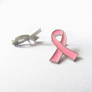 VENTE EN GROS Rose Espoir Ruban Émail Broche pour Femmes Fille 2.1*2.8CM Officiel Rose Ruban Sensibilisation Au Cancer Du Sein Épinglette - Product Image 3