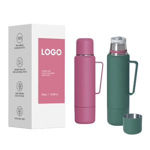 Picnic Friendly 40oz Vacuum <b>Flask</b> Design Stainless Steel Water <b>Bottle</b> With Handle - Product Image 1
