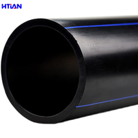 Tuyau en PEHD HTIAN PE100 DN20-630mm pour système d'alimentation en eau et d'évacuation, couleur et longueur personnalisables (OEM)