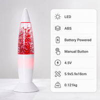 Lampe de table fusée moderne à LED à changement de couleur, à piles, en ABS, avec bouton manuel, pour chambre d'enfant, veilleuse domestique