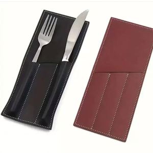 Pochette en cuir PU pour couverts, étuis en cuir pour couverts, porte-ustensiles résistants à l'huile, accessoires pour restaurant - Product Image 2