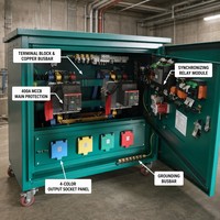 Panneau de synchronisation haute sensibilité 50Hz/60Hz sélectionnable, protection contre les défaillances 50ms, armoire de distribution d'énergie pour champs pétroliers et gaziers IP54