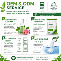 Poudre à lessiver certifiée SASO pour usage familial, détachant et blanchissant, parfum frais, fabrication OEM sous marque privée, directement de l'usine