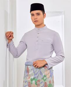 2024 ที่กําหนดเองเสื้อผ้าผู้ชายมาเลย์ปุ่มเสื้อกางเกงยืดหยุ่น<span class=keywords><strong>Baju</strong></span> Melayuมุสลิมอิสลามผู้ชายเสื้อผ้า - Product Image 3