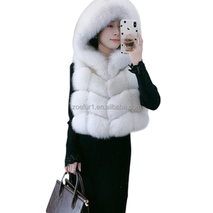Chinese Factory Sale Good Price Women <strong>Ladies</strong> Faux Fur <strong>Hooded</strong> Winter Waistcoat Vest <strong>Gilet</strong> for Daily Life - Product Image 1