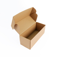 Boîte d'emballage pliable en carton ondulé recyclé avec logo personnalisé imprimé en relief, impression 4 couleurs