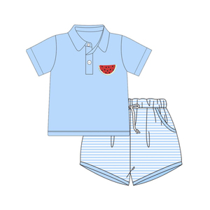 Preventa al por mayor: Ropa de boutique para bebés (niñas y niños) con estampado de sandía, estilo familiar, de moda, linda y orgánica. Pedido mínimo 5 unidades. - Product Image 2