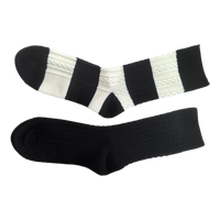 Chaussettes pour femmes à rayures noires et blanches, viscose, PBT, nylon, élasthanne, respirantes, usage quotidien, couleur contrastée, décontractées