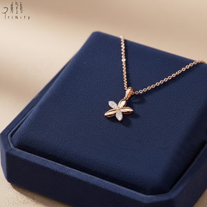 Ensemble de bijoux de qualité exceptionnelle au design classique avec pendentif brillant, or rose massif 18 carats, diamants naturels véritables, pendentif exquis - Product Image 6