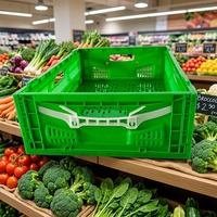 Caisse à légumes pliable et empilable HAOSEN, durable, écologique, en plastique, fonction de stockage pour la transformation alimentaire et l'emballage des légumes