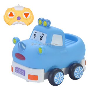 2,4G RC bebé dibujos animados goma suave lindo vehículo bebé truco coche inteligente Mini rinoceronte música Animal Coche - Product Image 1