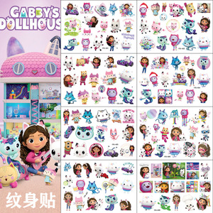 Gabbys <span class=keywords><strong>casa</strong></span> <span class=keywords><strong>de</strong></span> <span class=keywords><strong>muñecas</strong></span> <span class=keywords><strong>gato</strong></span> dibujos animados tatuaje pegatinas niños desechables tatuaje pegatinas niños niñas pegatinas - Product Image 3