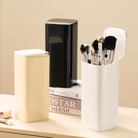 Organiseurs de maquillage rectangulaires MIXWARES - Tube de rangement anti-poussière en PET pour pinceaux de maquillage, crayons à sourcils et cosmétiques