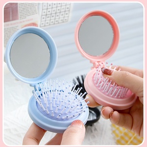2-in-1 Sanrio Mini-Spiegel Zubehör Cartoon Faltbarer Luftkissen-Kamm Massage-Kamm Tragbare Haarbürste für Mädchen Großhandel 2016 - Product Image 5