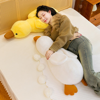 Coussin en peluche canard long, doux et rembourré, pour décoration de chambre, grand jouet canard paresseux