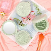 Zonyin logo personnalisé vente à chaud mini miroir cosmétique pliant en plastique peigne portable miroir de voyage de poche mini miroir de maquillage pour les filles