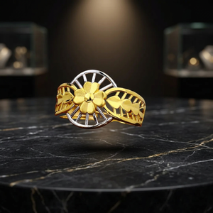 Anillo de Cóctel Floral, Oro Sólido de 18K, Chapado en Rodio, Estilo Vintage, para Boda, Fiesta, Aniversario, Unisex, Uso Diario - Product Image 2