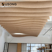 Panel de absorción de sonido de poliéster insonorizado acústico de techo de armazón cuadrado minimalista moderno