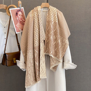 Elegante bufanda Pashmina <span class=keywords><strong>de</strong></span> invierno <span class=keywords><strong>para</strong></span> mujer, capa <span class=keywords><strong>de</strong></span> punto <span class=keywords><strong>de</strong></span> doble cara, chal <span class=keywords><strong>para</strong></span> <span class=keywords><strong>vestidos</strong></span> <span class=keywords><strong>de</strong></span> noche, letras con patrón elegante - Product Image 4