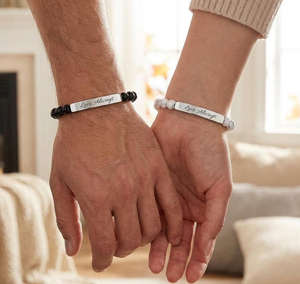 Bracelet personnalisé gravé avec <span class=keywords><strong>pierre</strong></span> précieuse, bracelet extensible en acier inoxydable pour femme, cadeau significatif pour amie ou maman - Product Image 5