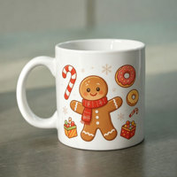 Mug à café en porcelaine de Noël de haute qualité, tasse en céramique blanche personnalisable par sublimation, mug décoratif pour Noël et le Nouvel An