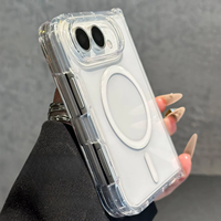 Casing Ponsel Magnetik Transparan Sederhana Mewah untuk iPhone Ultra 18 DUO 18 Fold Ultra 18 Fold, Pelindung Belakang Keras Anti Benturan