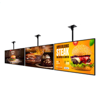 Affichage publicitaire suspendu 49 pouces 4K HD LCD, menu numérique avec CMS intégré pour restaurant